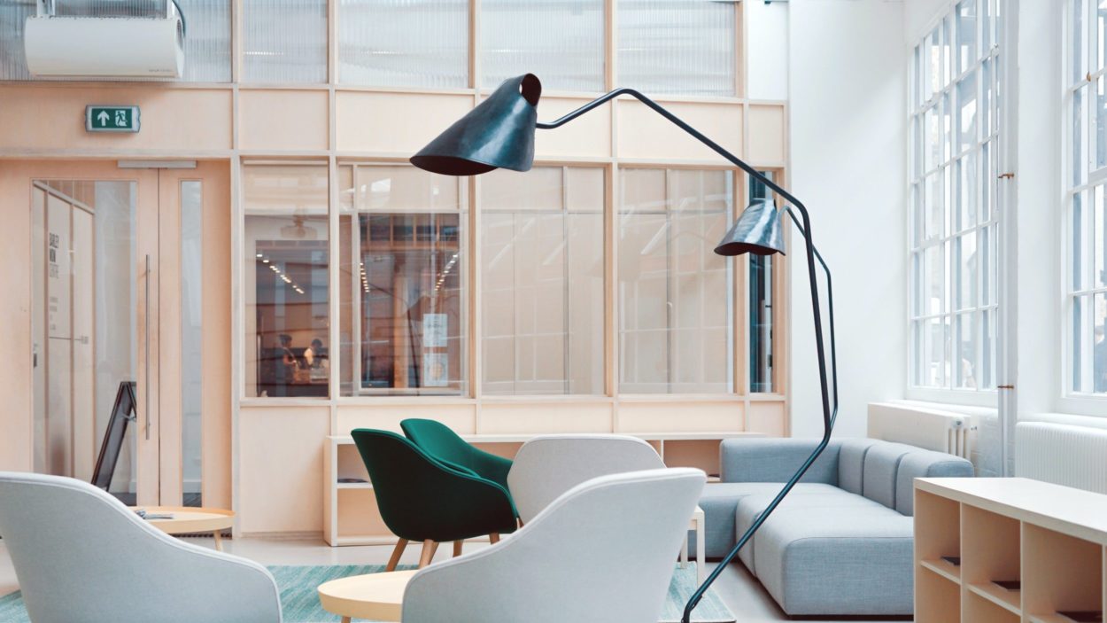 modern furniture in an office space