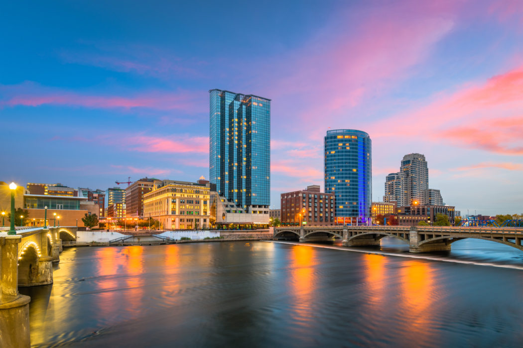 The skyline of Grand Rapids, MI