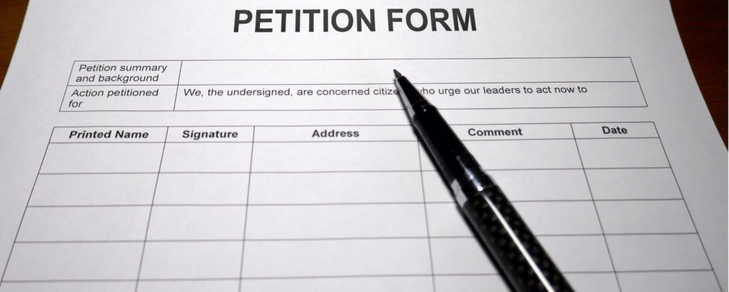 Image of a petition form