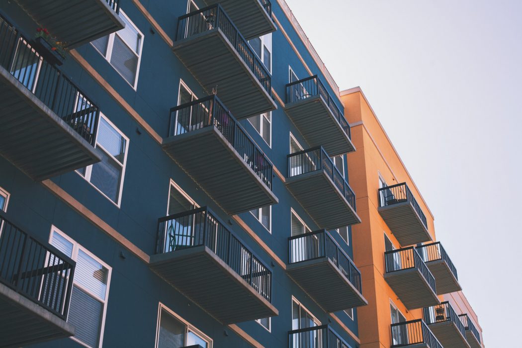 row of multifamily apartment complex