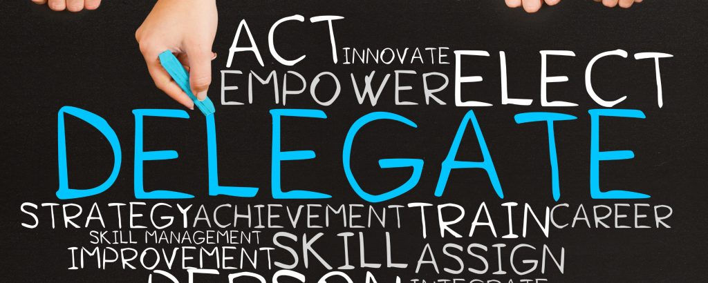 Delegate, written in blue chalk