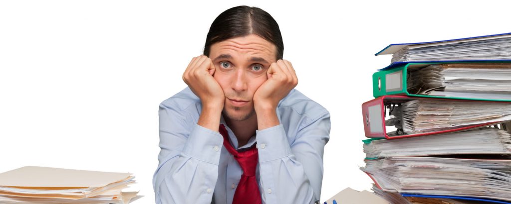 Employee expressing boredom