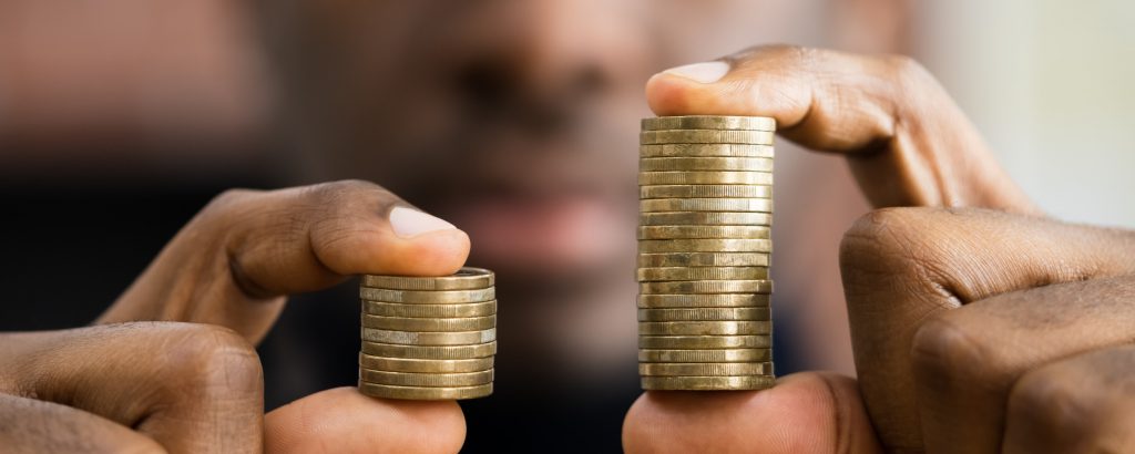 Unequal stacks of coins