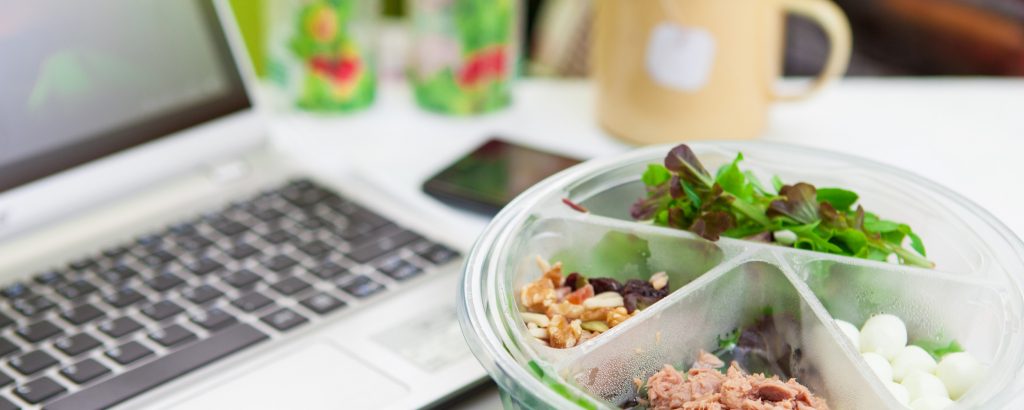 Lunch in front of a laptop