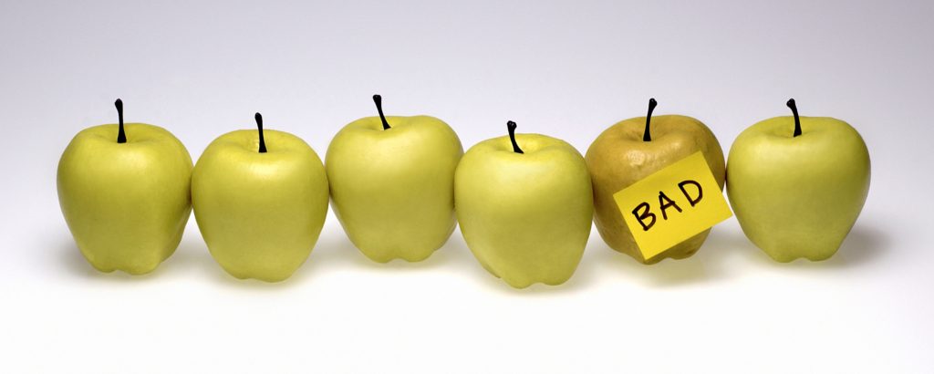 Row of apples