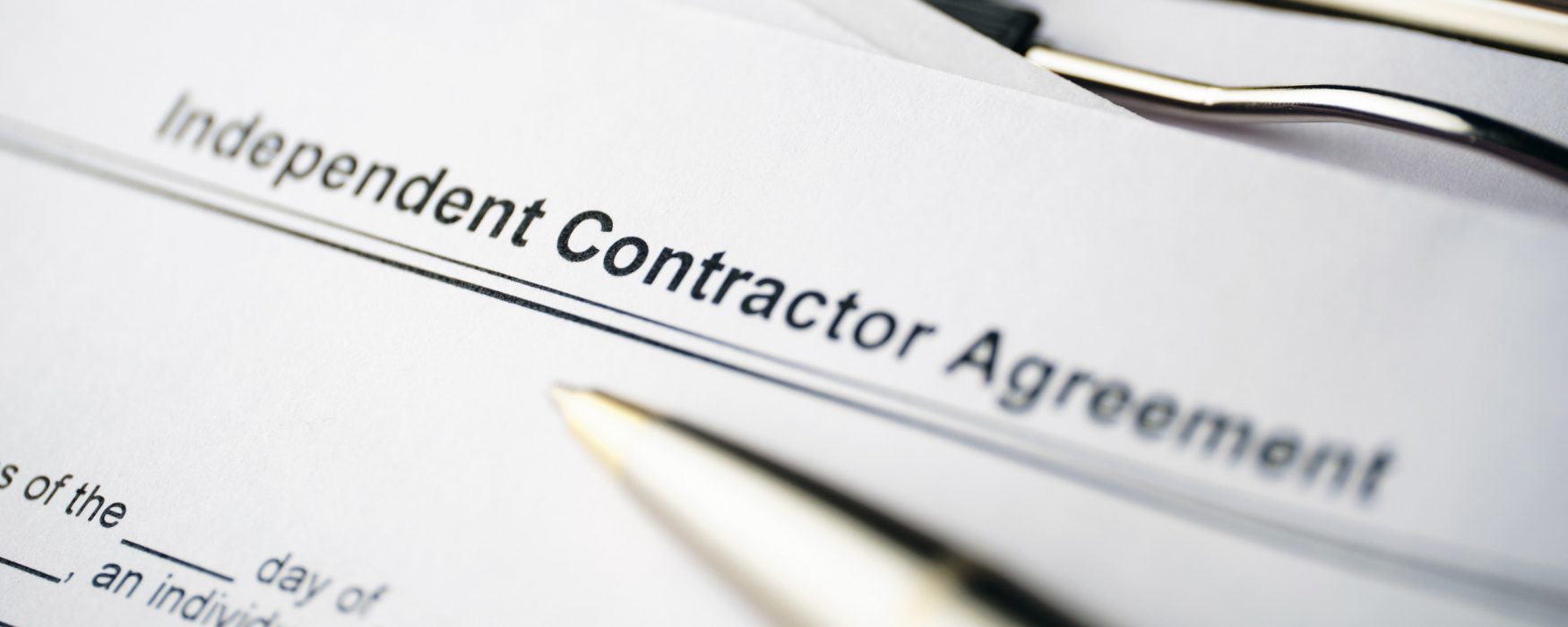 Image of a form with the title "Independent Contractor Agreement"