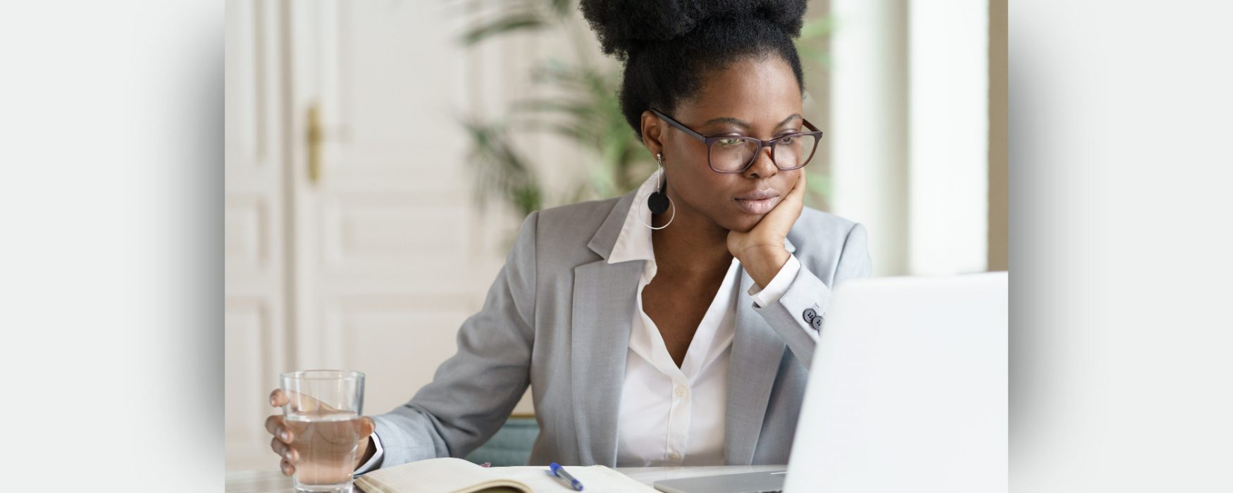 Person focused on a laptop