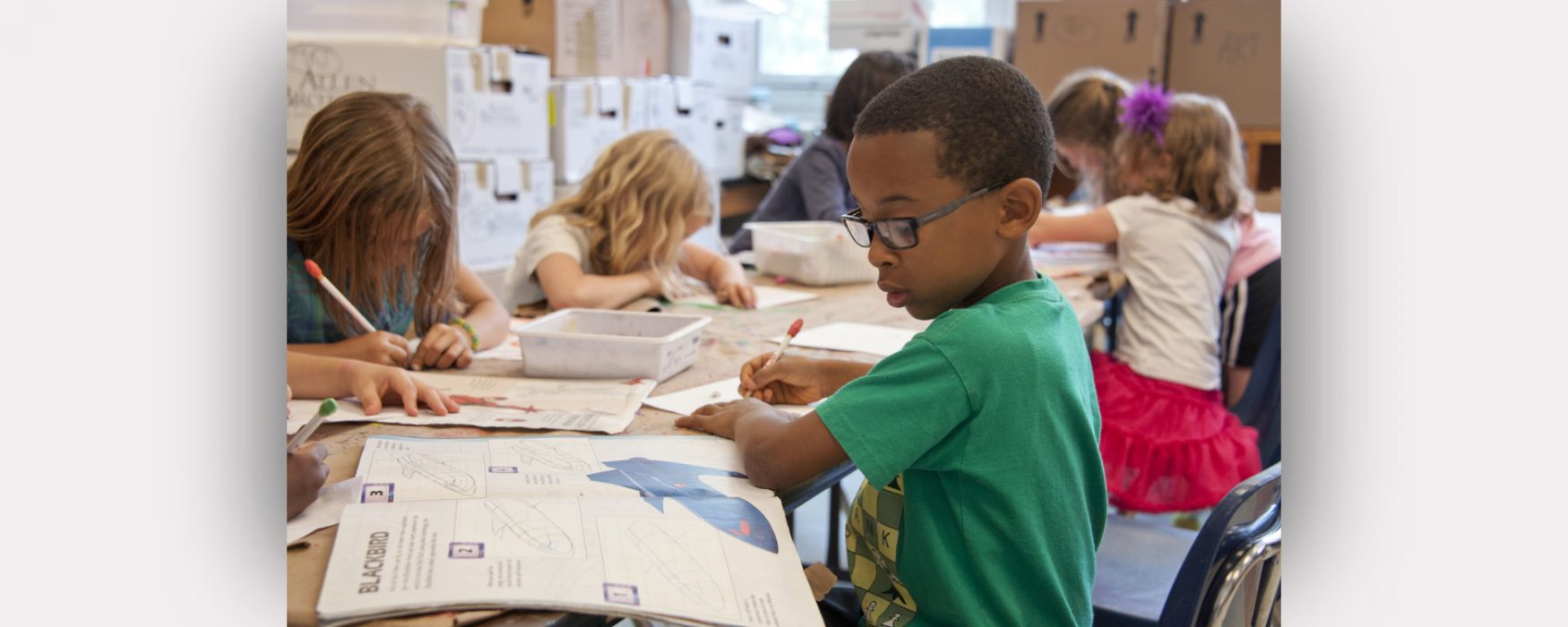 African American student in a classroom