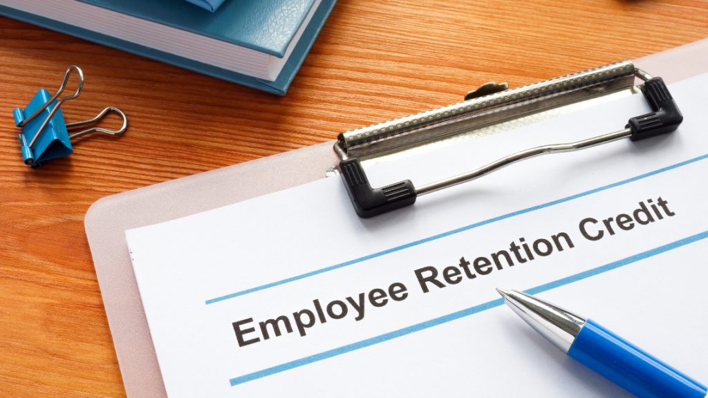Image of a clipboard with a form on it, titled Employee Retention Credit