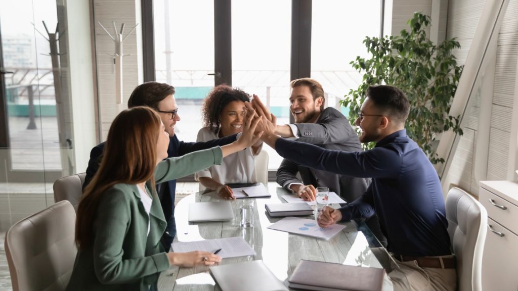 Image of group of employees displaying employee engagement