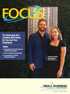 Braveworks owners Jon and Jen Julien on the cover of Focus magazine