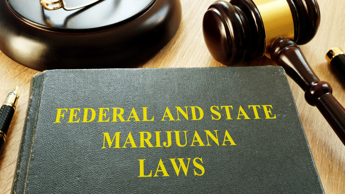 Image showing a legal book titled Federal and State marijuana laws