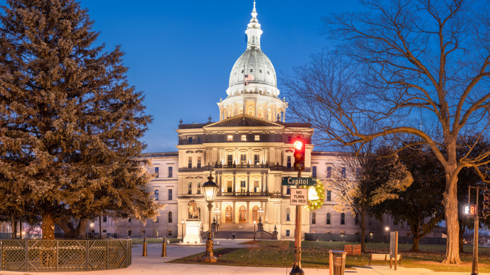 The Michigan State Capital building in Lansing