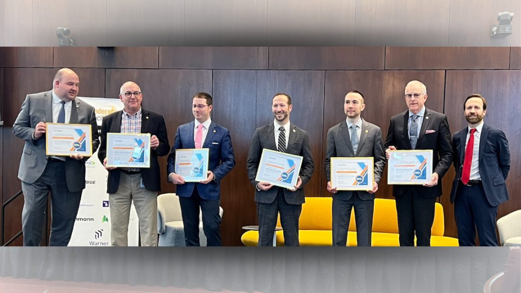 State Senator Michael Webber, State Senator Joseph Bellino Jr., State Rep. Graham Filler, State Rep. Matthew Bierlein, State Rep. Bill G. Schuette, State Rep. Mark Tisdel, SBAM President & CEO Brian Calley.