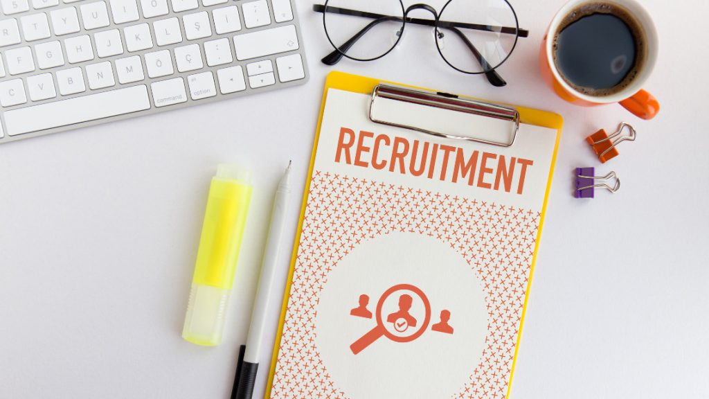 Placeholder image of a clipboard with a form on it titled recruitment