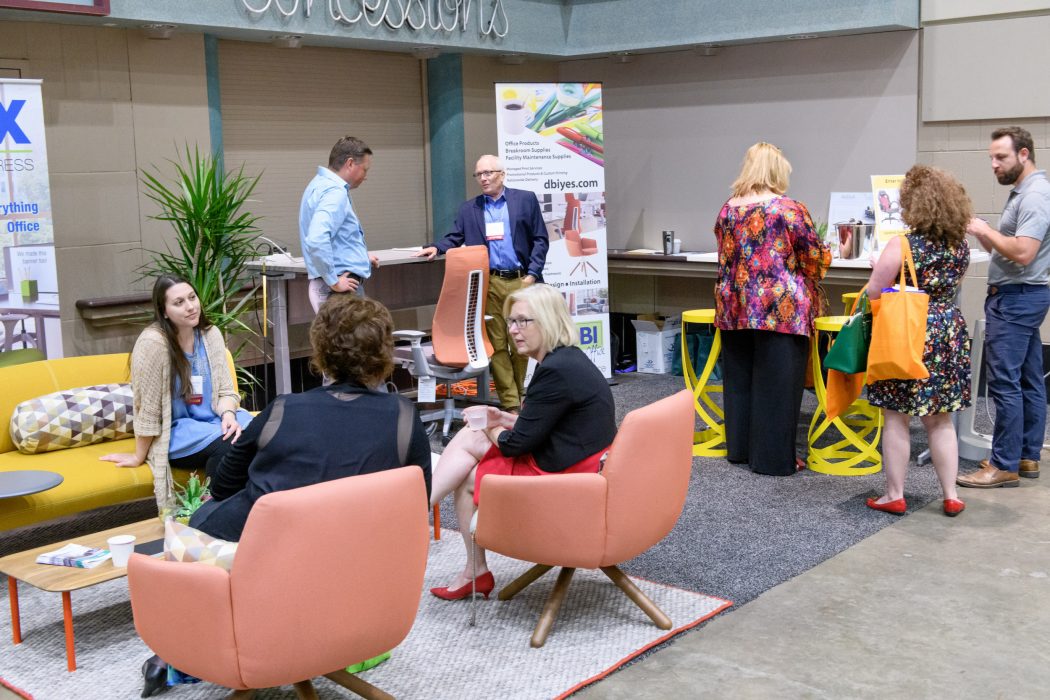 Lounge at the Small Business Summit with people gathered