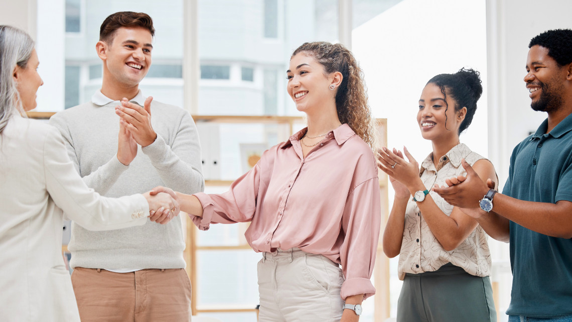 An employee onboarding for their new role