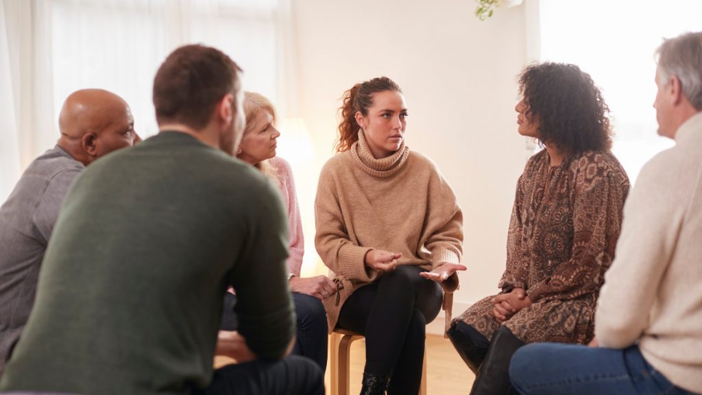 Group of employees demonstrating care and support