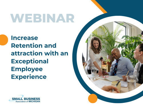 A graphic that lists the title of the webinar and a photo of happy people.