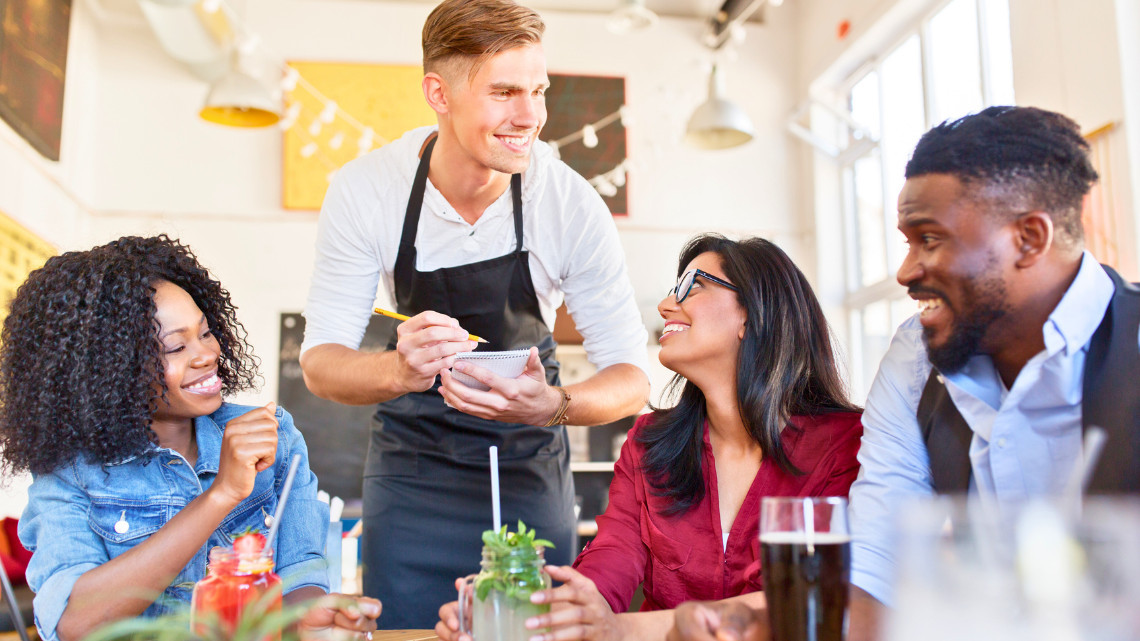 Placeholder image of restaurants waiter and patrons