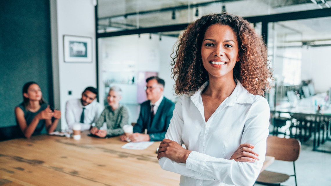 leader in the workplace demonstrating thinking and strategy