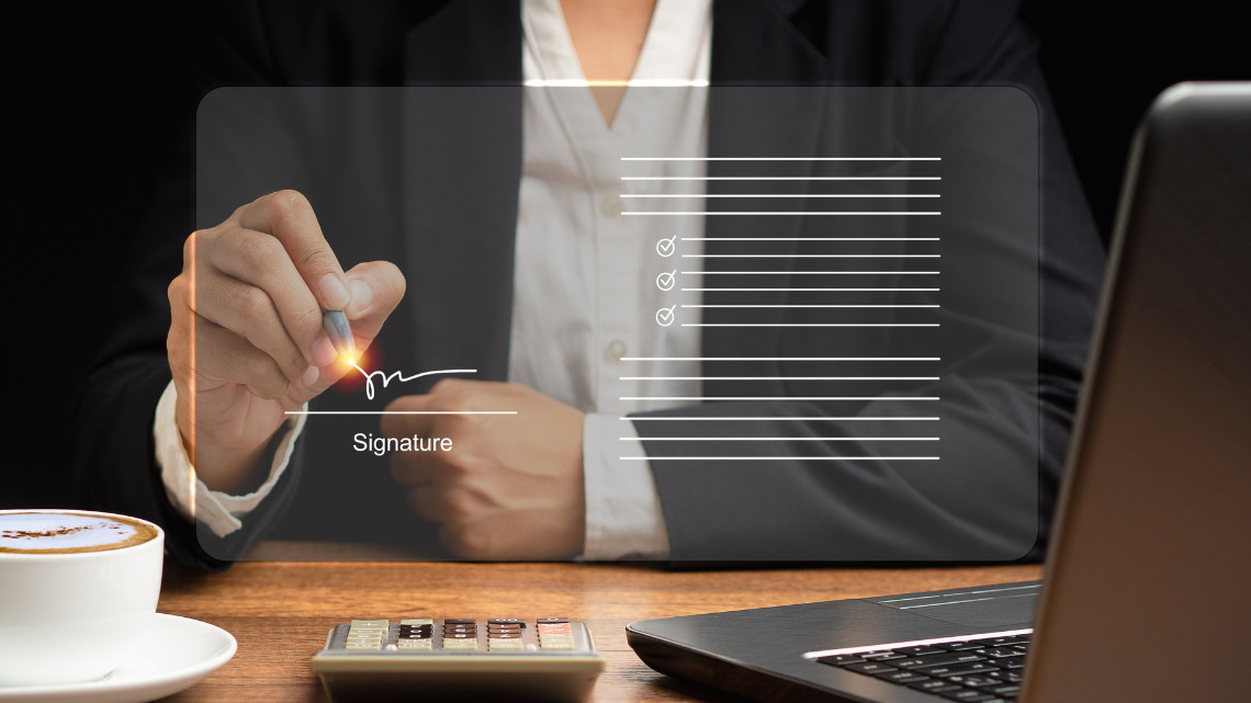 person demonstrating electronic signature