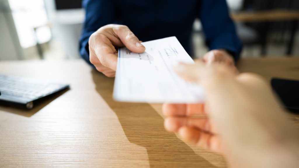 workers' compensation program check being paid