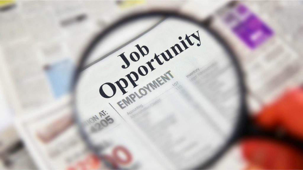classified ad in newspaper representing job creation