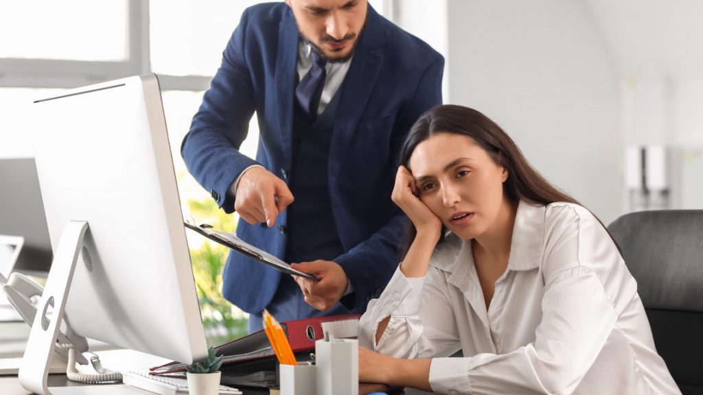 person exhibiting misconduct toward a coworker