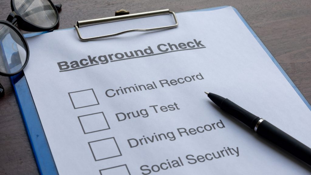 Background check form.