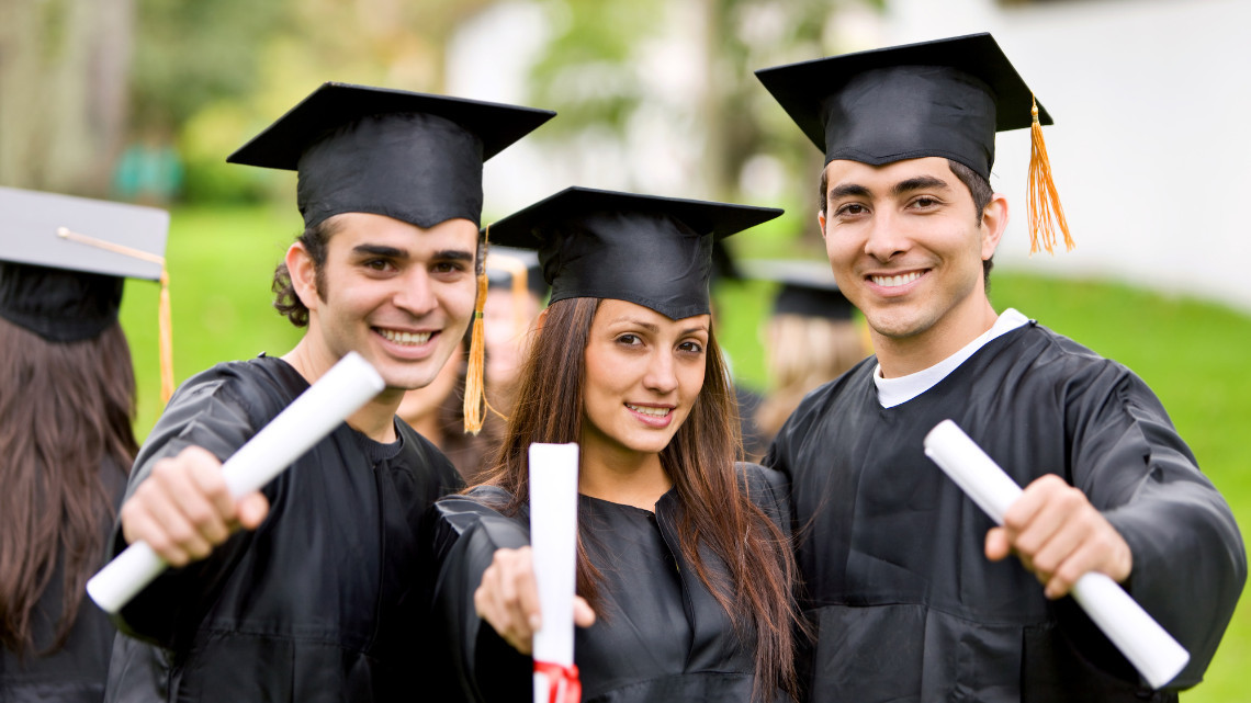 Students graduating from high school.