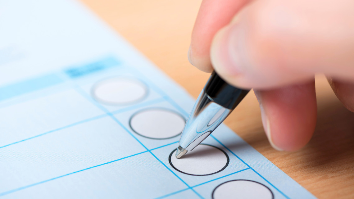 Person completing a ballot