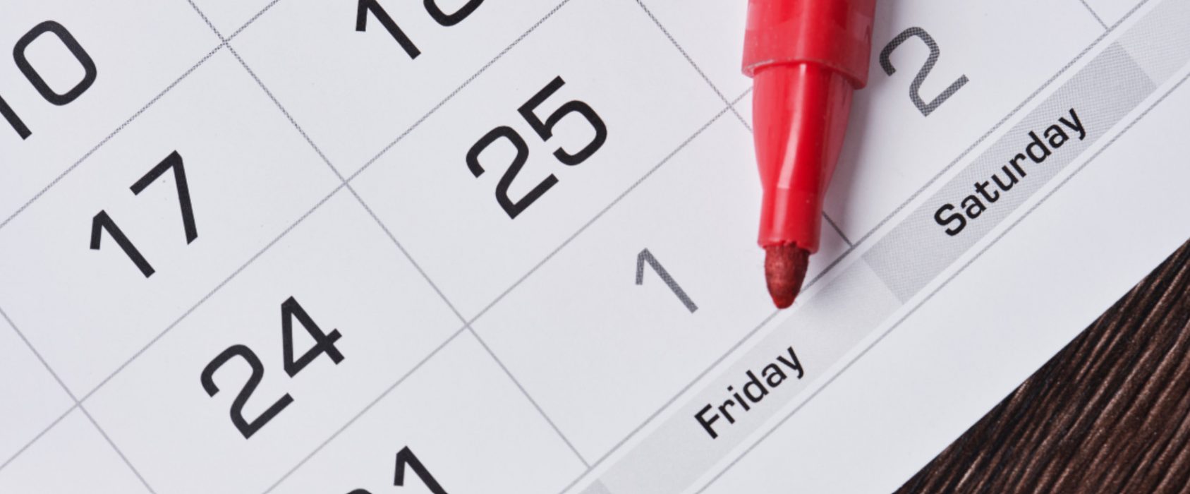 Placeholder image of a calendar page showing Friday