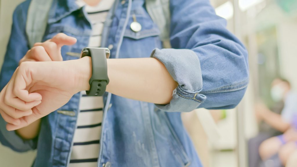 Person with wearable tech.