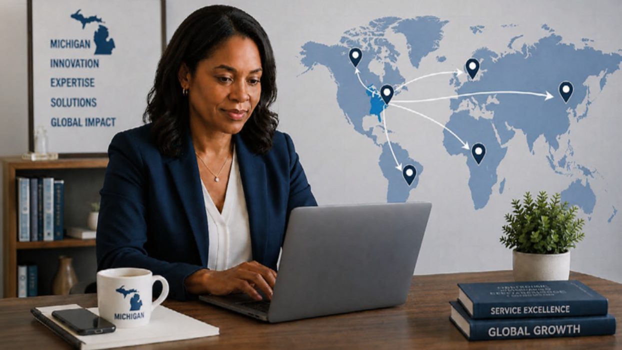 Person working at laptop for article on service-based businesses